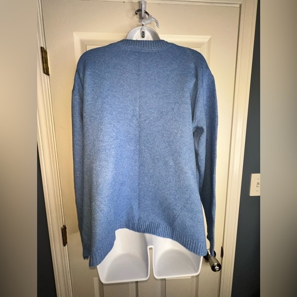 J. Jill Women's Medium Tall Blue Cotton Knit Crewneck Sweater Tunic Top MT - Picture 11 of 11